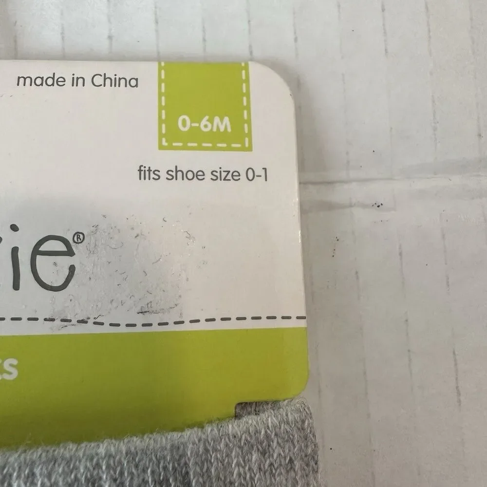 Okie Dokie Baby Socks 2-Pair Fox & Eyeglasses 0-6 Months Shoe Sz 0-1 Gray Orange